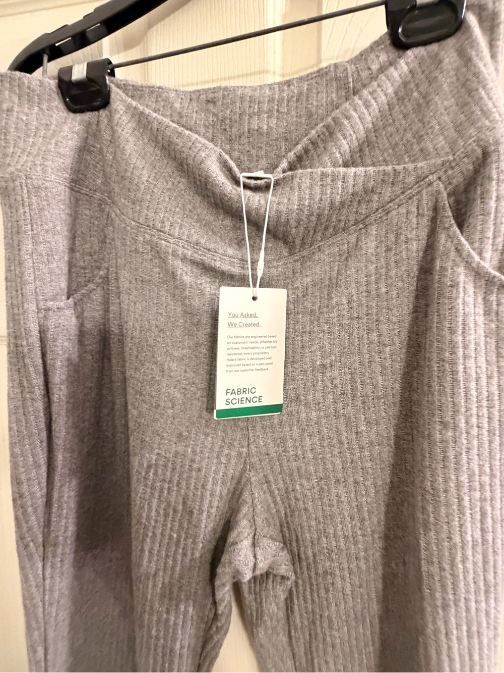 HALARA XL Ribbed Knit Leggings in Light Gray - Picture 3 of 7